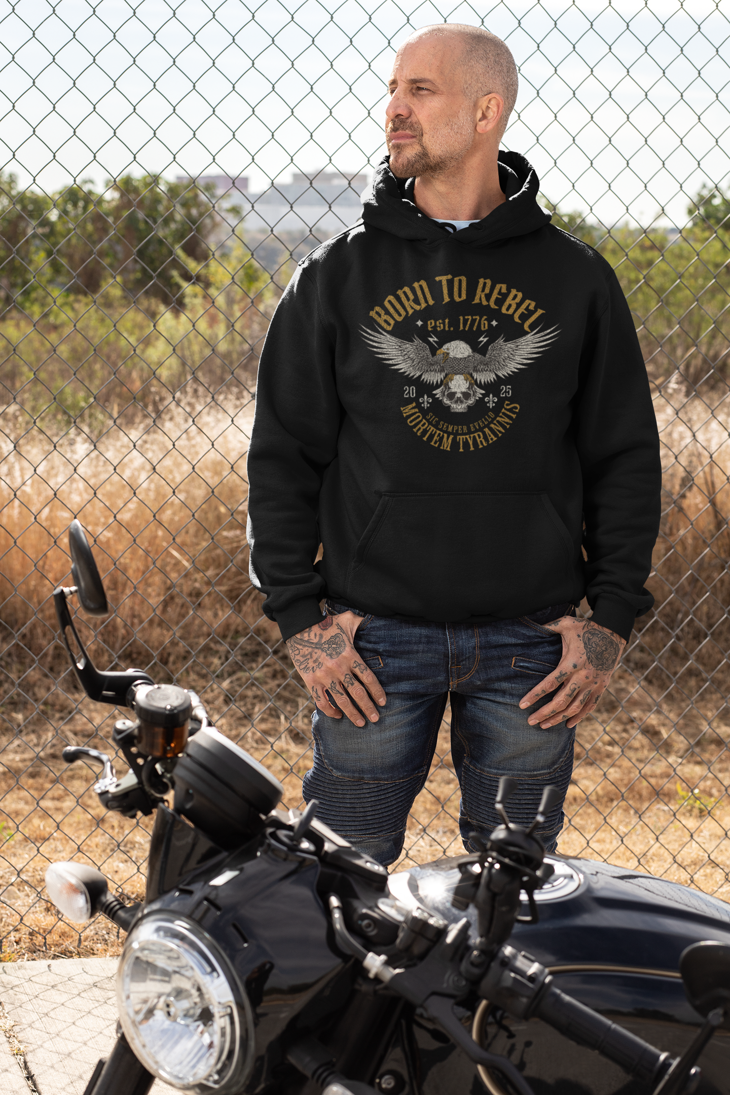 Born to Rebel Hoodie - Made in the USA