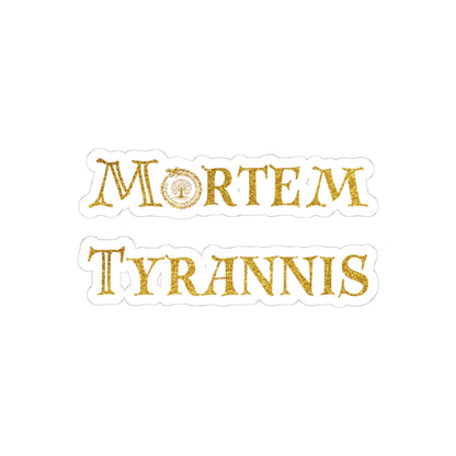 Mortem Tyrannis Gold Logo Sticker
